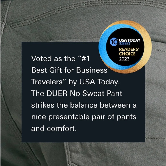 NWT DUER Mens No Sweat Pant Relaxed Taper in Gull Grey - 32"x32" LAST PAIR!!! - Picture 10 of 10